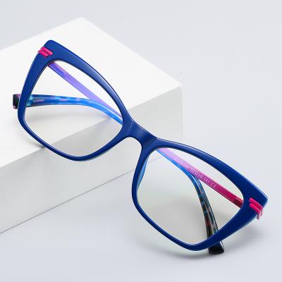 China Custom Trendy Cat Eye TR90 Computer Blue Light Anti Blocking Frames Glass Gafas For Women Men for sale