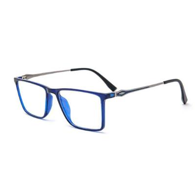 China Cheap And Soft Clear Quality Square Optical Frame Myopia And Weightlight TR90 Mixed Metal Spectacle Frame for sale