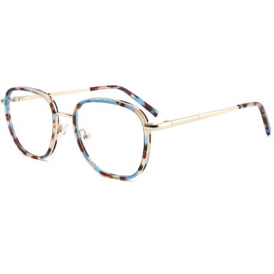 China 2022 Fashionable Unisex Optical Frames New Designs Mix Oversized Metal Acetate Glass Eye Glass Optical Frames for sale