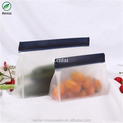 China Reusable Freezer Bag Large Capacity BPA Sandwich Leak Proof Folding Reusable Snack Pouch for sale