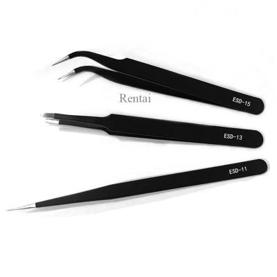 China Black Stainless Steel Vetus SM-T ESD Personal Care Tweezers / Premium Quality Houseware Goods for sale