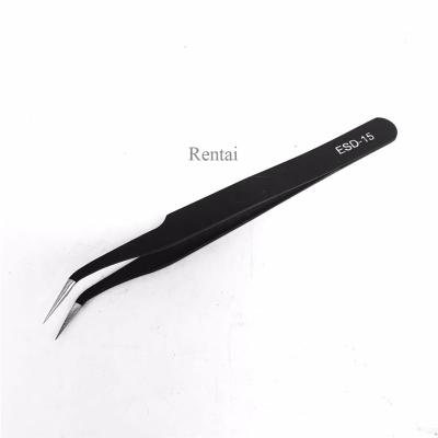 China Personal care goods/housware WORK ESD tip forceps anti-static curved welding tweezers 10/11/12/13/14/15/16 set electronic ESD tweezers for sale