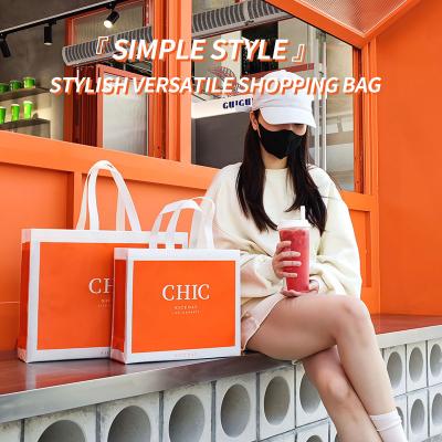 China Fashionable Style Handled Customized Reusing PP Nonwoven Tote Bag Clothing Shopping Bag Factory Direct for sale