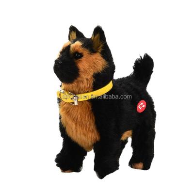 China Cartoon Toy Simulation Dog Can Walk Bark And Wagging Its Tail With Music Toy Dog Plush Electric Pet Induction Dog Toy for sale