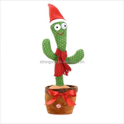 China Cartoon Toy Christmas Soft Plush Electric plays Toy Dancing cactus singing saxophone stuffed dancing toys for sale