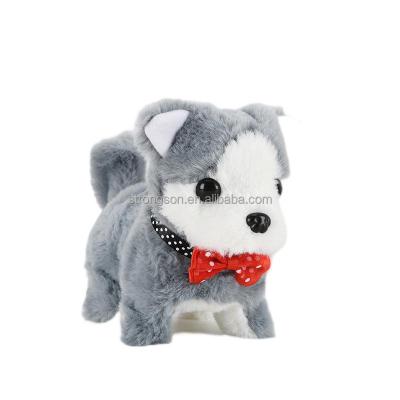 China Cartoon Toy Stuffed Animal Simulation Plush can walk to sing the nod and wag its tail kids toys sell Husky Shiba Dog electric collared wholesale for sale