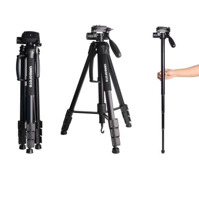 China Zhongshan cambofoto 69inch aluminum alloy vlog kit golf training stand PORTABLE lightweight dslr portable broadcasting camera tripod for sale