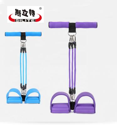 China 2018 Eco Friendly Wholesale Color Latex Fitness Resistance Band High Elastic Customized Pull Rope With Foot Pedal Tester for sale