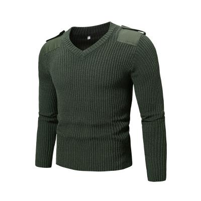 China Men Olive Green Knitted Autumn Winter Keep Warm Thickness Combat Sweater Outdoor Tactical Pullover for sale