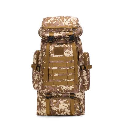 China 80L Large Capacity Waterproof Camouflage Hiking Backpack Leisure Tactical Backpack Outdoor Sports On Foot Travel Backpack for sale