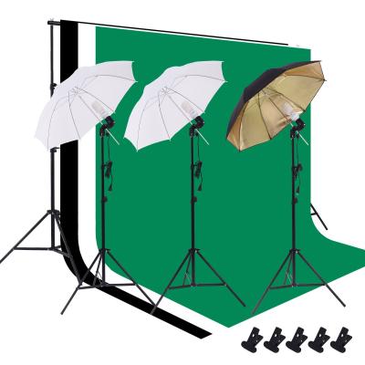 China Aluminum With Metal 200x300cm 6.5ft x 10ft Continuous Lighting Background Stand System Photography Umbrella Kit for sale