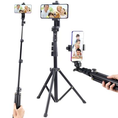 China 3-Way Head Allows for Tilt and Movement Lightweight and Portable 51inch Swivel Tripod Stick Selfie Tripod Extendable Stand for sale