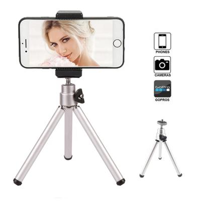 China Tripod for Smartphone Mini Lightweight Tripod with Phone Holder, Height Adjustable Metal Legs and Tripod Mount Rubber Feet for sale