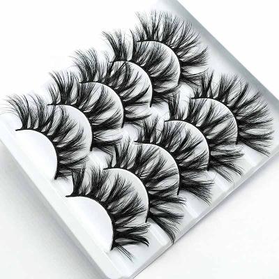 China 3D Eyelashes 5 Pairs Fluffy Natural Faux Mink Strip 3D False Eyelashes Lashes Package for sale