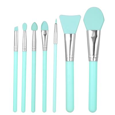 China Fan Brush 7Pcs Silicone Makeup Brush Kit For Face Mask Eyeliner Eyeshadow Eyeshadow Lip Care Makeup Brush Set for sale