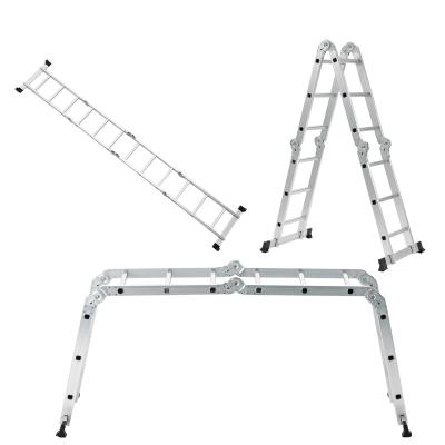 China Folding Ladders Aluminum multipurpose step ladder durable warehouse folding ladder factory price 4x3 for sale