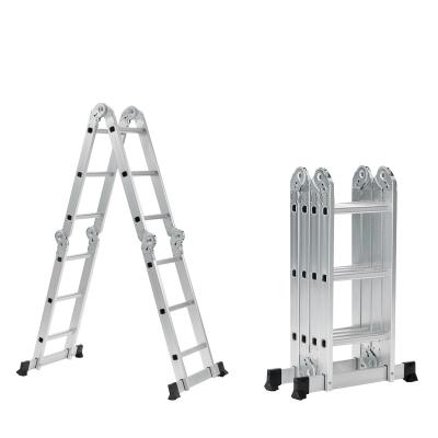 China Folding Ladders Aluminum folding multipurpose ladder durable warehouse ladder 4x3 load-bearing 150kg for sale