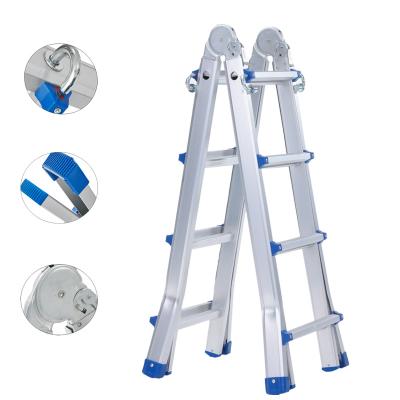 China Folding Ladders Durable extension ladder folding aluminum telescopic step ladder multipurpose foot ladder for sale