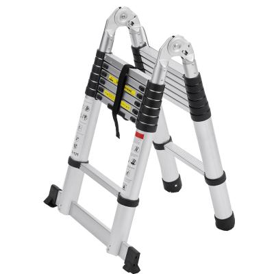 China Folding Ladders Foldable aluminum telescopic lightweight step ladder with anti-skid robber for sale