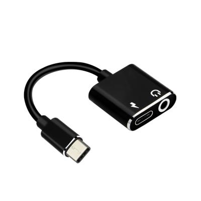 China Speaker 2 in 1 Earphone Jack USB-C Cable Adapter Metal Cableto Link Audio Type-C to 3.5Mmaux for sale