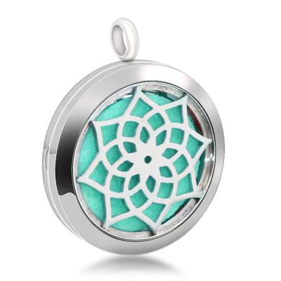 China Hot Sale Hiphop SunflowerEssential Oil Diffuser Necklace with 316 Stainless Steel for sale