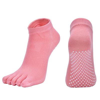 China Wholesale High Quality Multi Color Five Toe Socks Non Slip Custom Slip Non Slip Anti Slip Women Yoga Socks Sports Toe Socks for sale