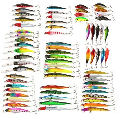 China 68pcs Pack Mixed Fishing Lure Set Hard Bait Bass Carp Fishing Tackle Y6519 Lure Kit Minnow Lures Crankbaits Artificial for sale