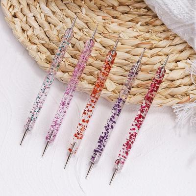 China Nail Art Pen Brushes Set Assorted Nail Tools Acrylic Rhinestones Double Sided Nail Dotting Pens Liner Carving Pens For W18462 for sale