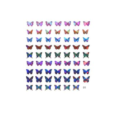 China 1 Sheet Nail Stickers With Matching Patterns Butterfly Self Adhesive Stickers Nail Decals For Women Nail Decorations W14868 for sale