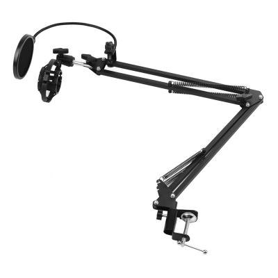 China Adjustable Foldable Metal Mic Arm Bracket Microphone Holder Heaby Duty With Shock Proof Stand Windshield Filter For Studio R I5916 for sale