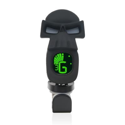 China GUITAR Single Cool Skull Tuner Removable LCD Display For Guitar Bass Ukulele Violin Chromatic for sale