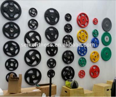 China Jinggong Gym Accessories Commercial Goods Colorful Rubber Coated Gym Weight Bumper Plate for sale