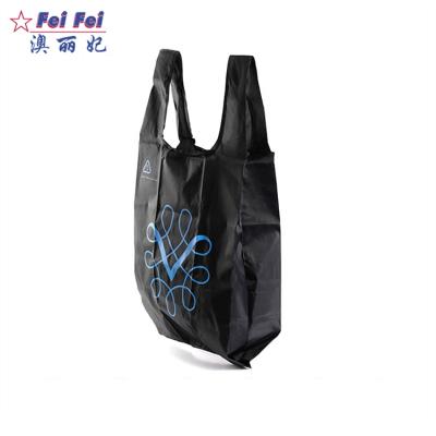 China RPET brand fashionable wholesale nylon foldable reuse logo reusable shopping bag for sale