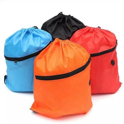 China PUNCH Backapack Reusable Waterproof Solid Casual Camping Bag Polyester Drawstring Sports Gym Bag Men Lightweight Outdoor Backpack for sale