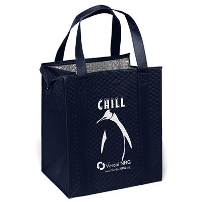 China Insulated Nonwoven Cooler Bag Insulated Thermal Grocery Bag With Plastic Bottom Insert for sale