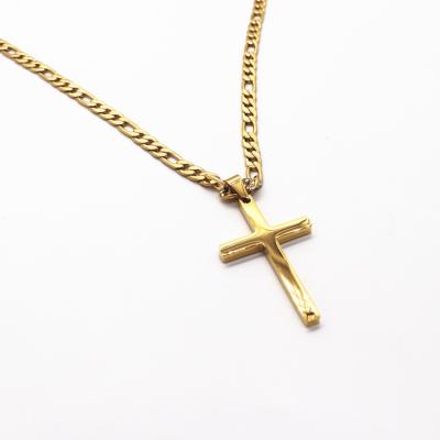 China Wholesale CLASSIC Stainless Steel Christian Prayer Cross Pendant Chain Necklace Gold Chain For Women Men for sale