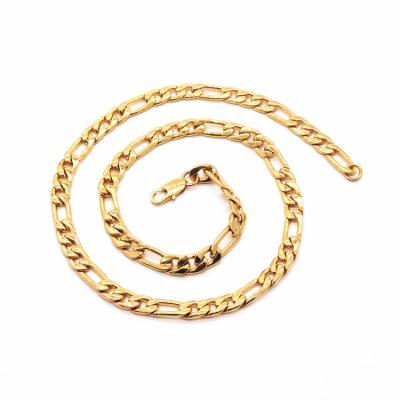 China Hiphop Stainless Steel Gold Plated 3:1 18K NK Chain Mens Punk Hip Hop Necklace Jewelry Figaro Chain for sale