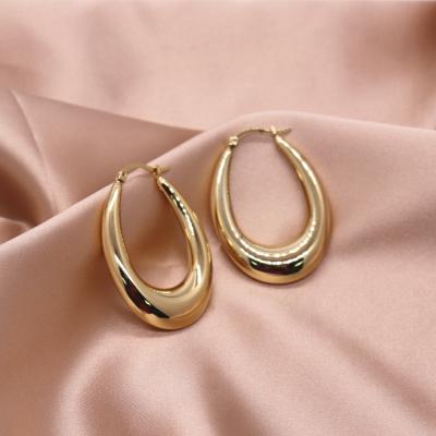 China Fashionable Cavity Casual/Sporty Crescent Moon Earrings Chunky Gold Plated Hoop Earrings For Women 2020 New for sale