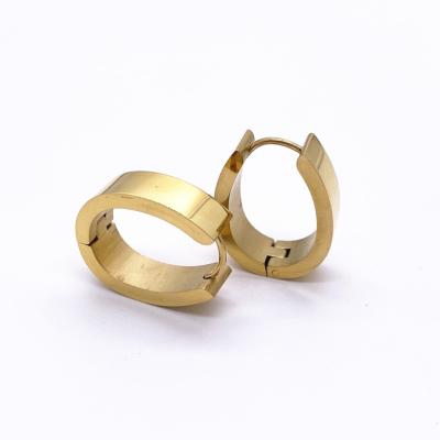 China Casual/Sporty U Shaped Gold Plated Stainless Steel Hoop Earrings Popular Girls Women Earrings for sale