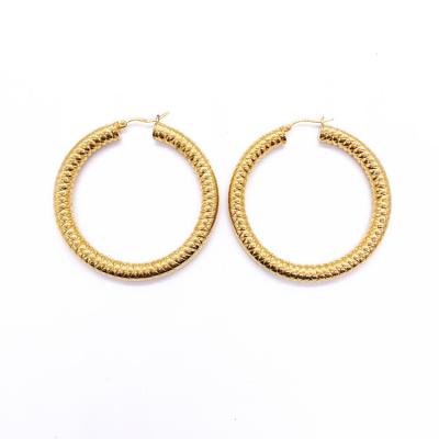 China Vintage Supplier Chinese Fashion Large Circle Earrings Ladies Jewelry Stainless Steel Earring Party Decor for sale