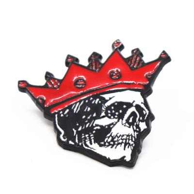 China Stainless Steel Skull Brooch Cat Skull King Crown Pin Personality Jewelry Bag Clothing Accessories for sale