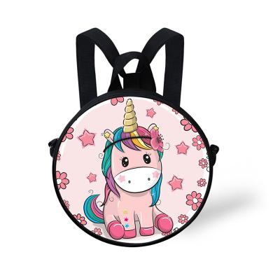 China Lovely Promotional Cheap Round Unicorn Kids Crossbody Bag Girls Sling Bag for sale