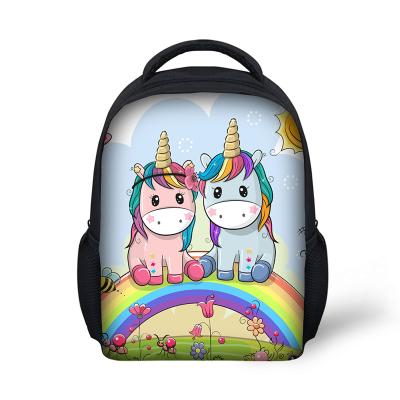 China DIY Print High Quality Cartoon Unicorn Design Kids School Bag 12 Inch Backpack Lightweight Preschool Back Bag for sale