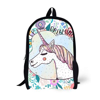 China 2021 DIY Print Back To School Gift Girls School Backpack Bookbag With Unicorn Design for sale