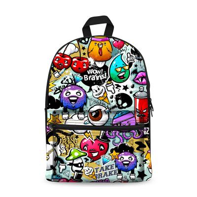 China Hot Selling Comfortable Custom 15 Inch Canvas Sublimation Printing School Backpack Bags for sale