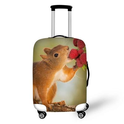 China Durable Spandex Stretch Custom Elastic Luggage Cover High Elasticity 3D Squirrel Image Luggage Cover Suitcase Dust Proof Protector Cover for sale