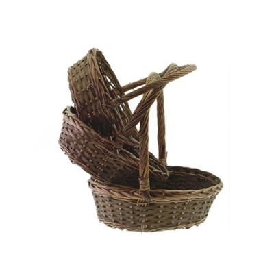 China China Handled Split Willow Shopping Baskets Fruit Wicker Baskets / Willow for sale