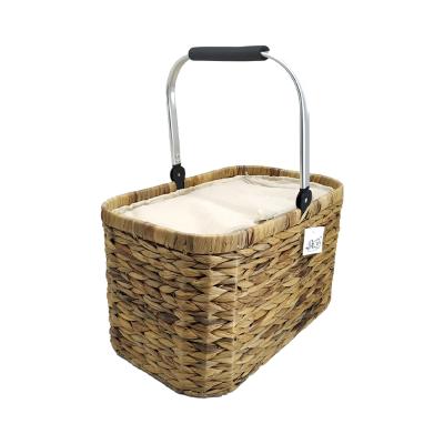 China Drink/Food China Factory Outdoor Wicker Picnic Water Hyacinth Basket Customized Sea Grass Basket Flower Vegetable Storage Basket for sale