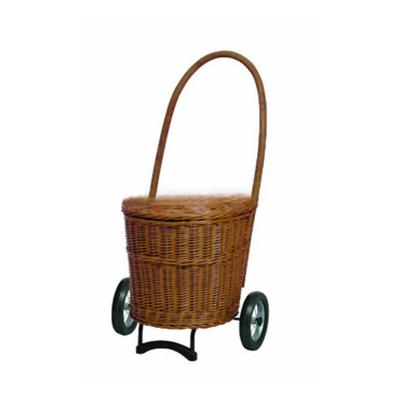 China Europe Wholesale Wicker Shopping Cart on Wheels for sale