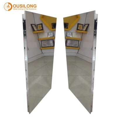 China Modern Commercial Surface Mirror Panel Cladding Decoration Aluminum Wall Panels Fireproof Building Materials for sale